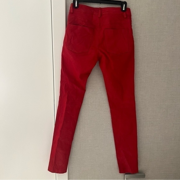 Zadig and Voltaire Phlame Pants Crinkled Leather in Red- Size 36; Like New - Picture 2 of 13